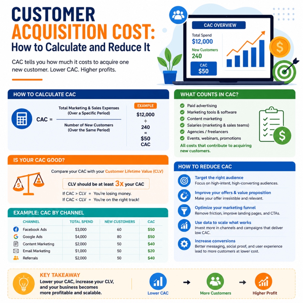 CAC, customer acquisition, customer acquisition cost formula, acquisition cost, cost per customer, lead generation cost, cost per lead, marketing expenses, sales expenses, conversion rate, customer lifetime value, marketing ROI, acquisition strategy, paid advertising